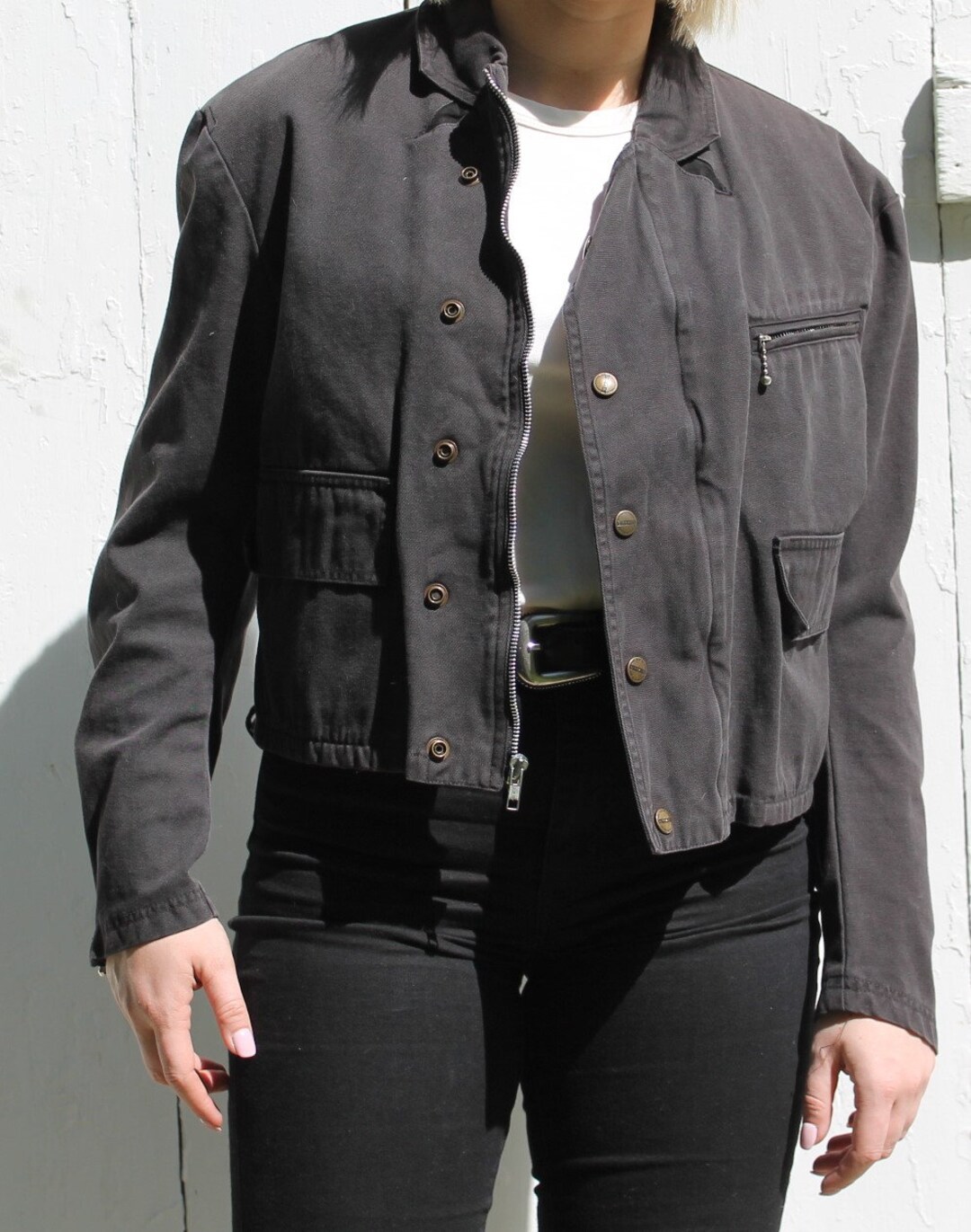 Vintage Designer Marithe Francois Girbaud Black Biker Style Zip up Vintage Designer Marithe Francois Girbaud Black Biker Style Zip up