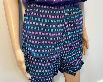 Vintage blå och lila badshorts vuxen stor från TYR