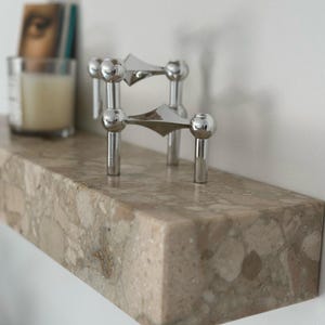 Prateleira de mármore veneziano, 60 × 15 × 8 cm, design moderno