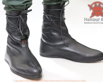 Leather Viking Boots: Medieval Oseberg Style, Historical Reenactment