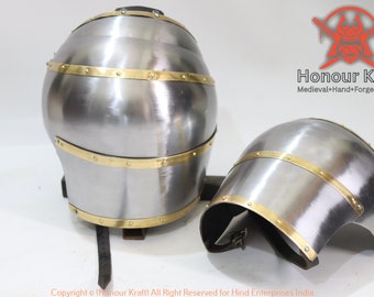 buhurt armor medieval steel shoulder pauldron armor for hand combat