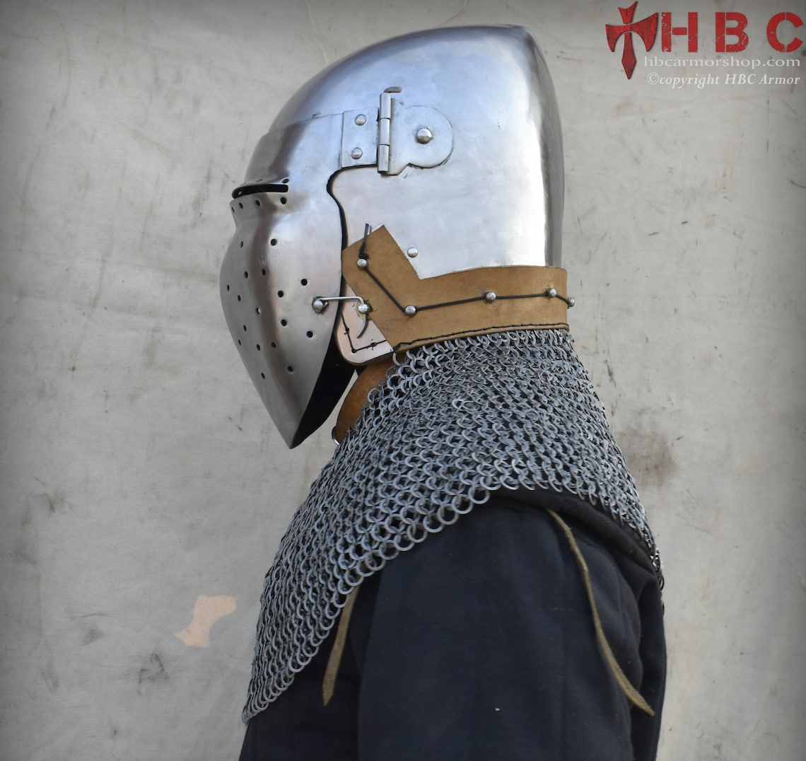 Steel Helmet Medieval German Monkey Face Etsy