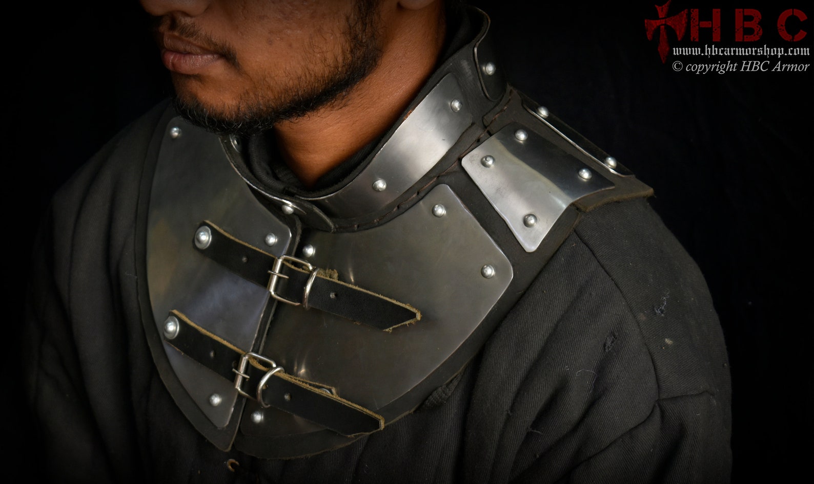 Medieval Neck protection Armour platted leather armour Etsy