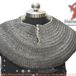 Medieval Chainmail Coif Neck Protection Armour for neck spine protection