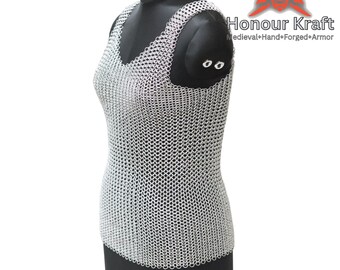 Bolero de malla de aluminio: Top de disfraz sin mangas, armadura LARP
