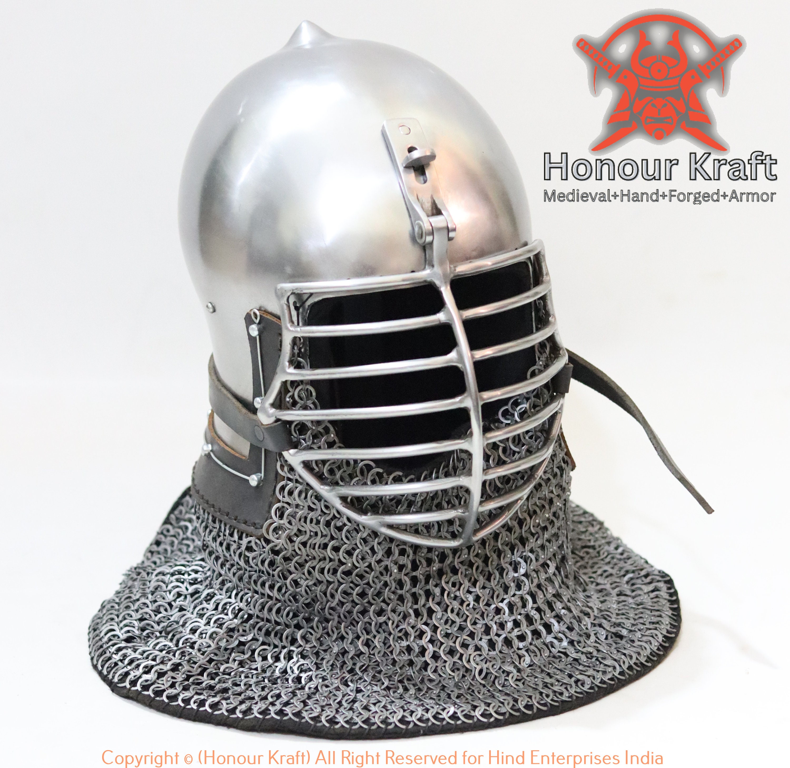 Medieval Steel SCA Helmet: Onion Top Armor for Reenactment Combat