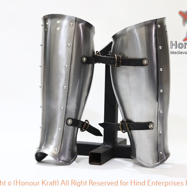 buhurt armor steel Leg Greaves Armor Buhurt Greave Samurai Armor For Hard Combat Armour, medieval greaves, armor greaves