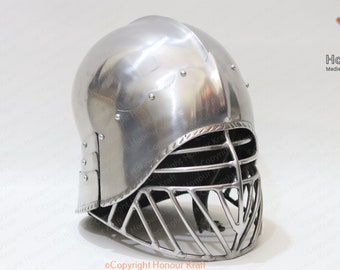 Medieval Italian Helmet: Mild Steel Armor for SCA Combat Reenactment