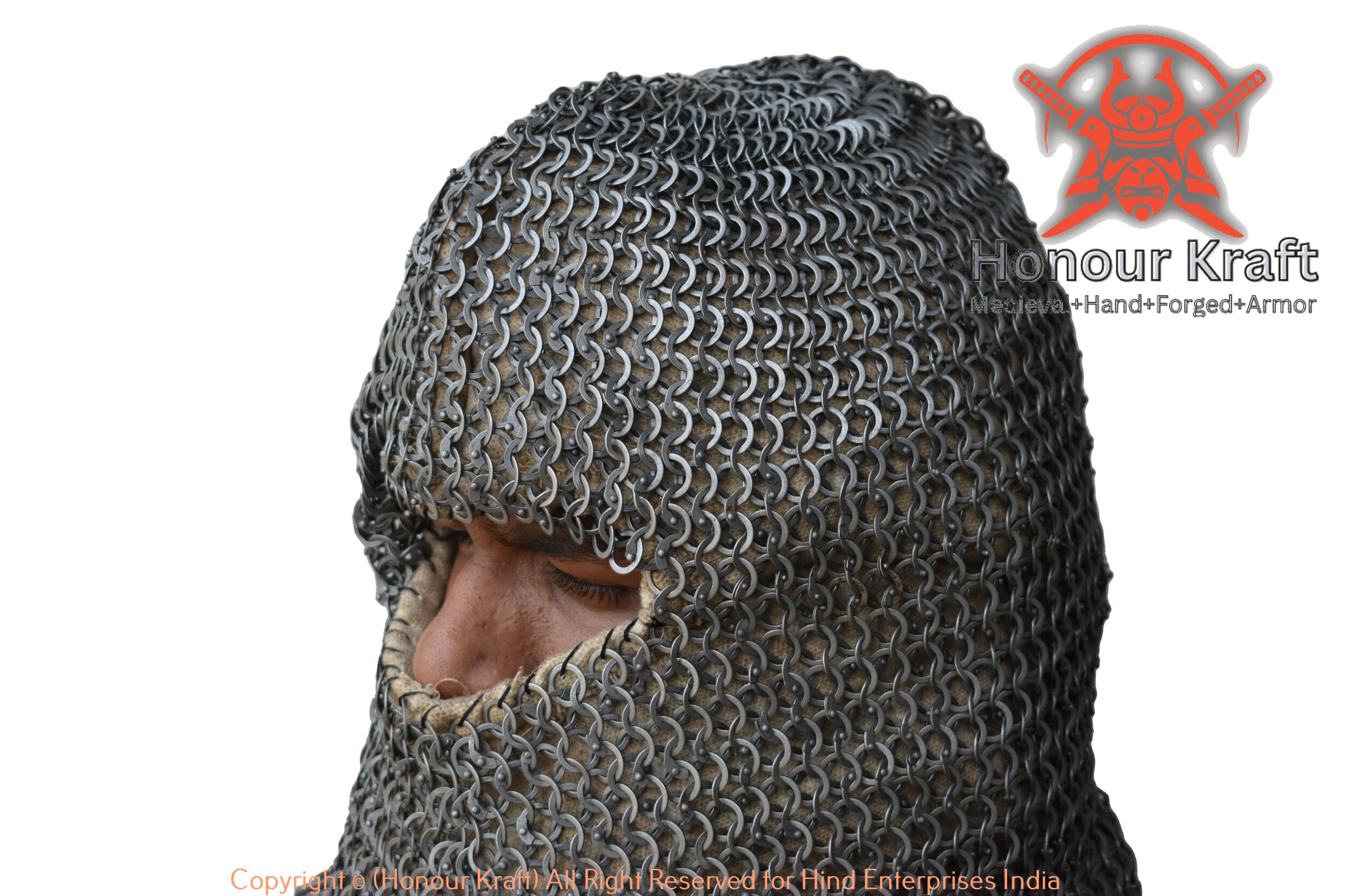 Riveted Chainmail Coif, 8 mm chain mail armour Armour Helmets, Shields We  make history come alive!