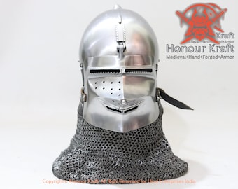helmet armor Bascinet "Onion-top" Medieval Helmet - 14th Century