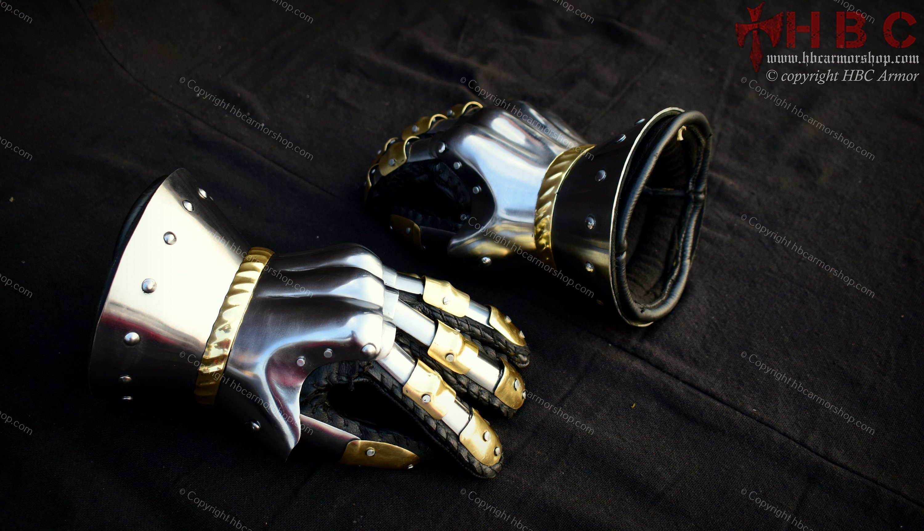 Medieval hourglass gauntlet with brass knuckles & nails for Etsy