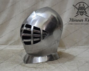 HMB 2.5mm Steel Medieval Roa Bascinet Helmet 18 Gauge Knight Viking Helmet 