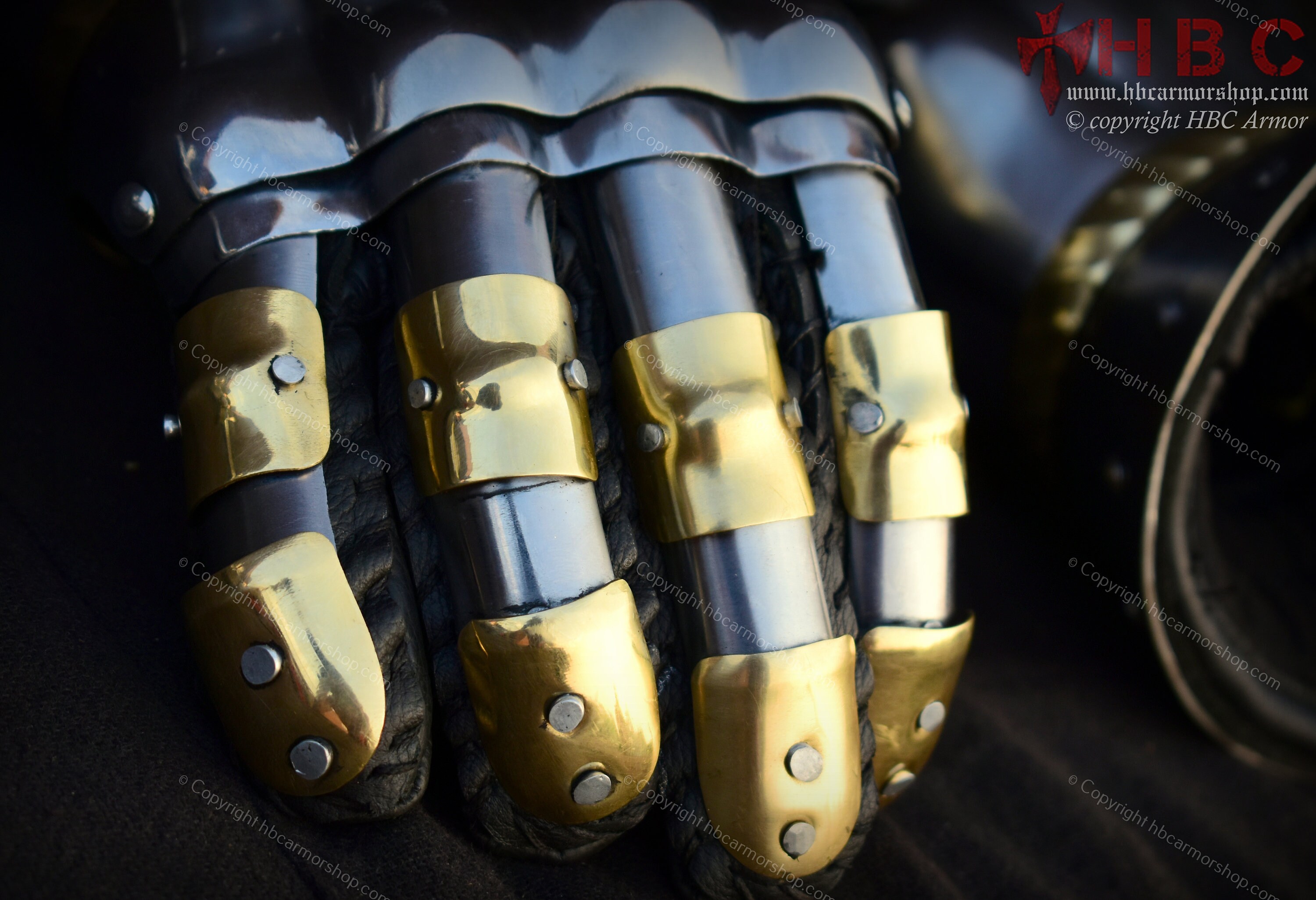 Medieval hourglass gauntlet with brass knuckles & nails for Etsy