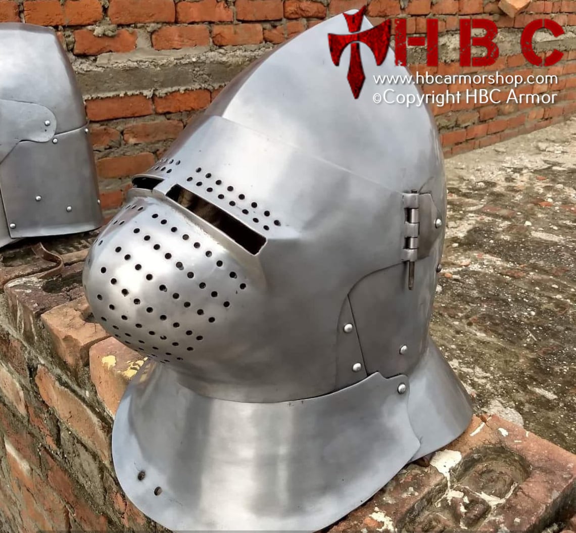 Medieval Great Helmet Historical 13th Century Head Etsy