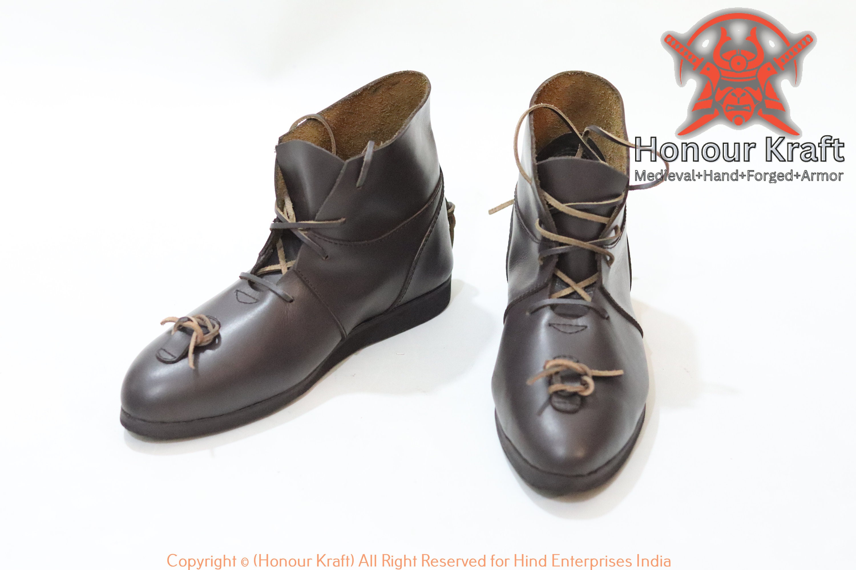 Leather Boots Brown Shoes for Buhurt Combat Foot Armor Black Boots