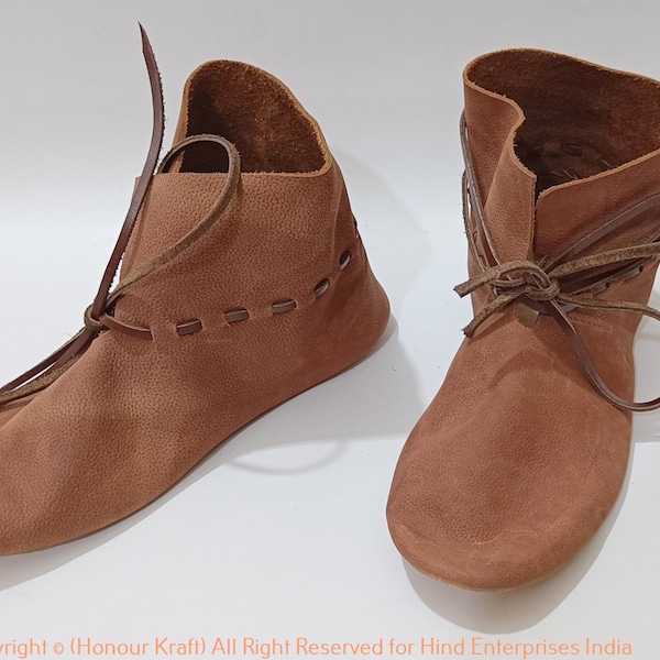 medieval shoes, men shoes, for Viking medieval renaissance reenactment low shoes