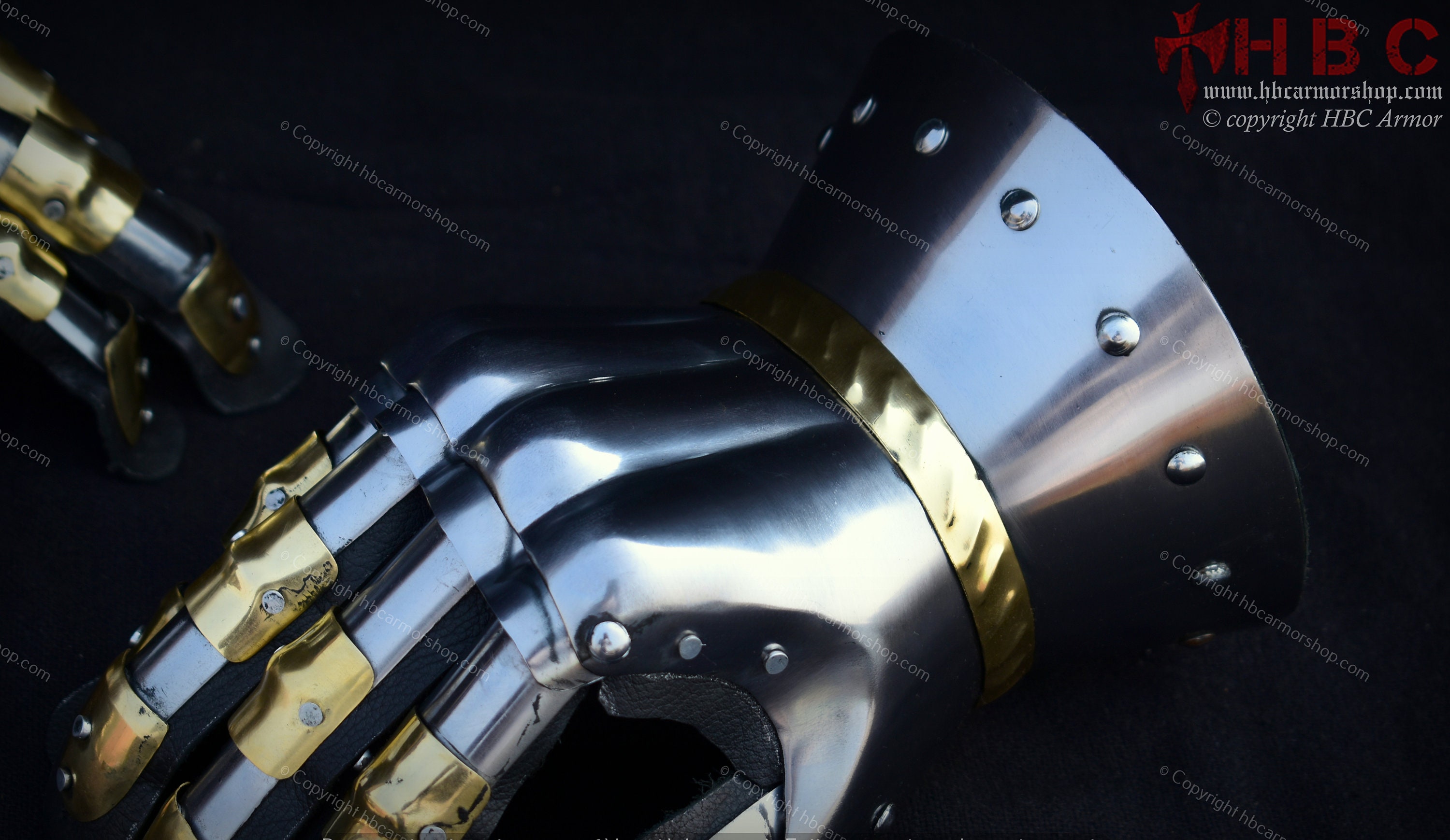 Medieval hourglass gauntlet with brass knuckles & nails for Etsy