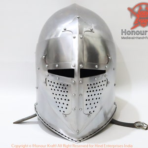 steel helmet armor medieval sugarloaf bascinet italian 14th century armor helmet for SCA buhurt combat knight