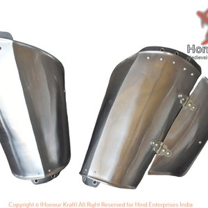 Thai Steel Leg Guards: Historical Combat Buhurt Armour