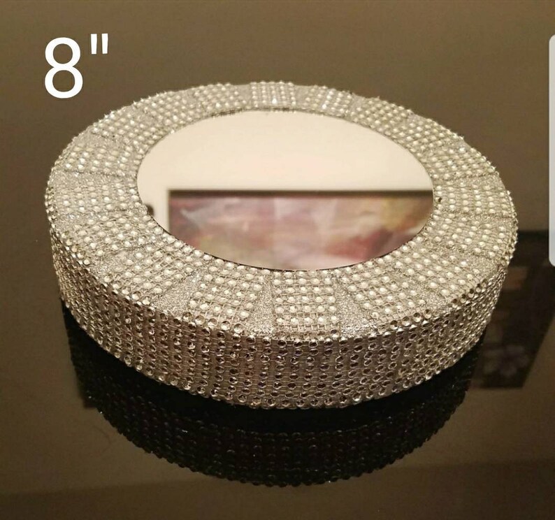 Centerpiece Riser Mirrored Cake Stand Rhinestone Risers 8 4 5 And Mirror Double Sided W Rhinetones