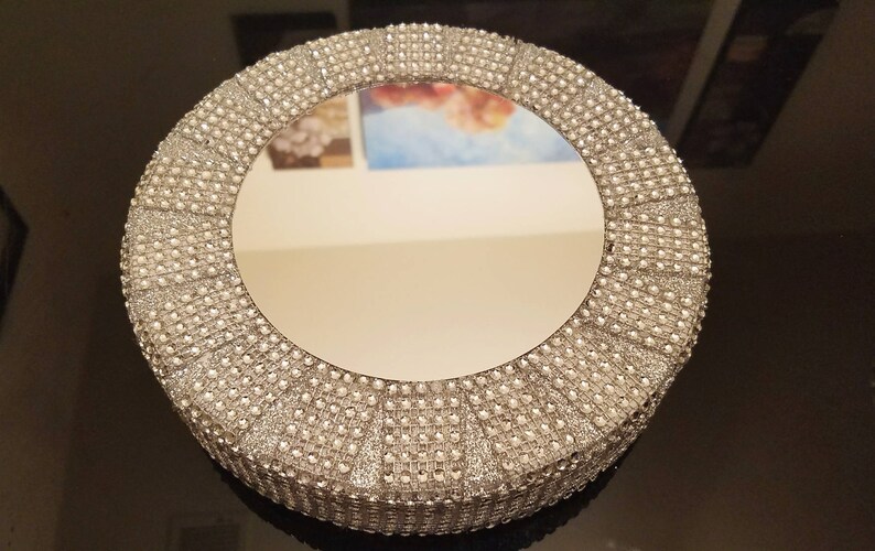 Centerpiece Riser Mirrored Cake Stand Rhinestone Risers Etsy