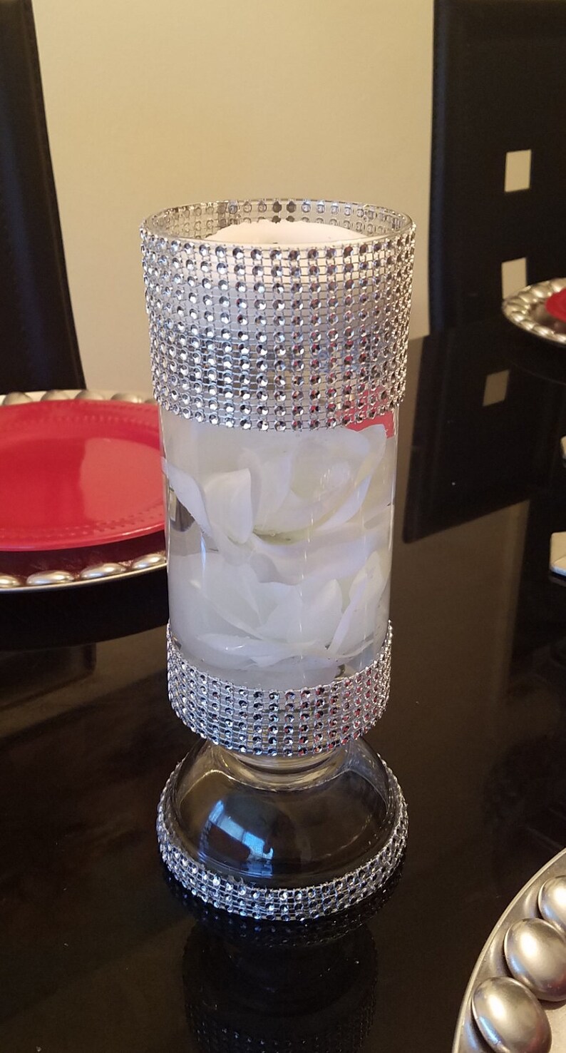 10 & 12 Cylinder Pedestal Rhinestone Vase Etsy