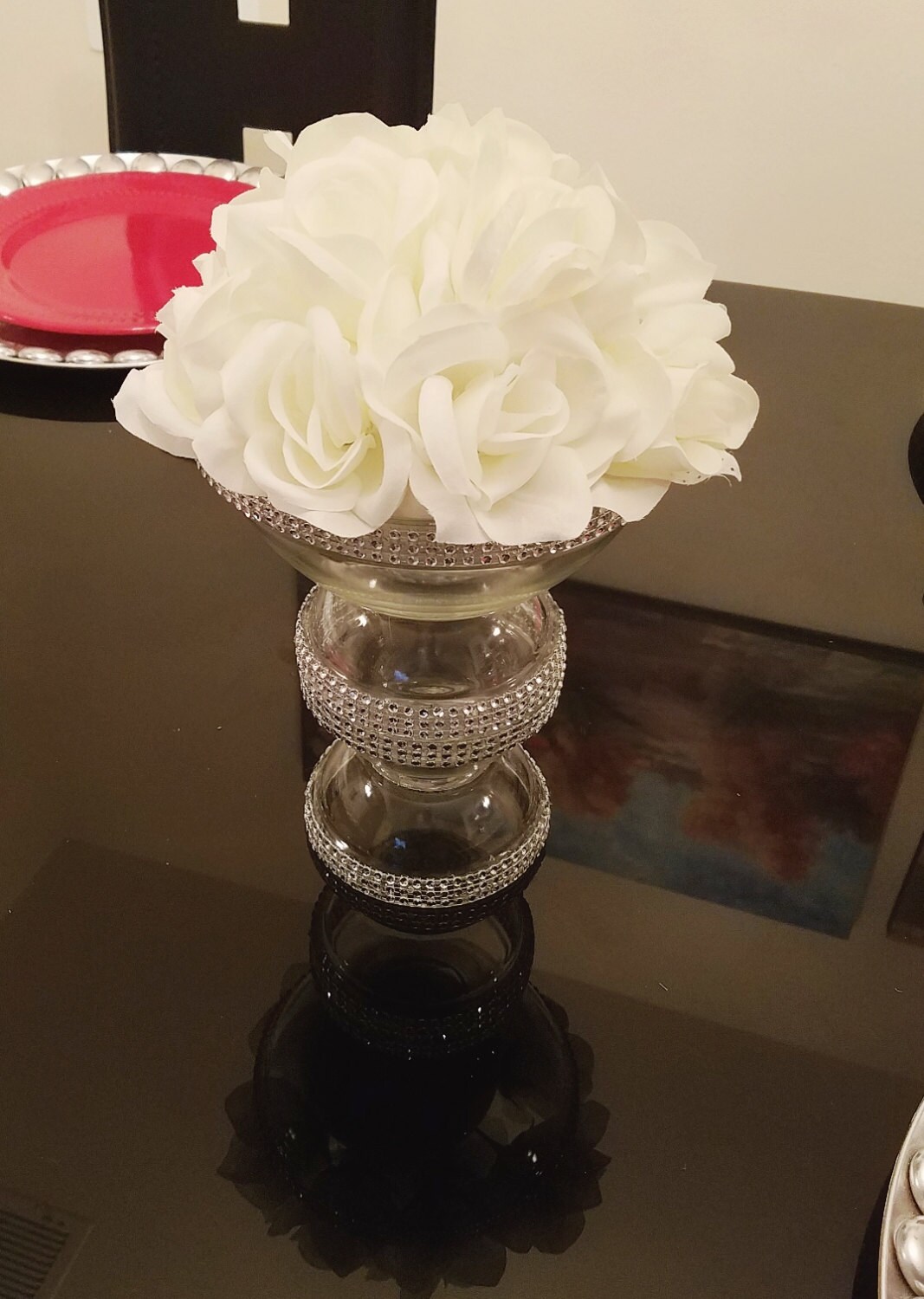 5 8.5 and 10 Glass Pedestal Vases with or Etsy