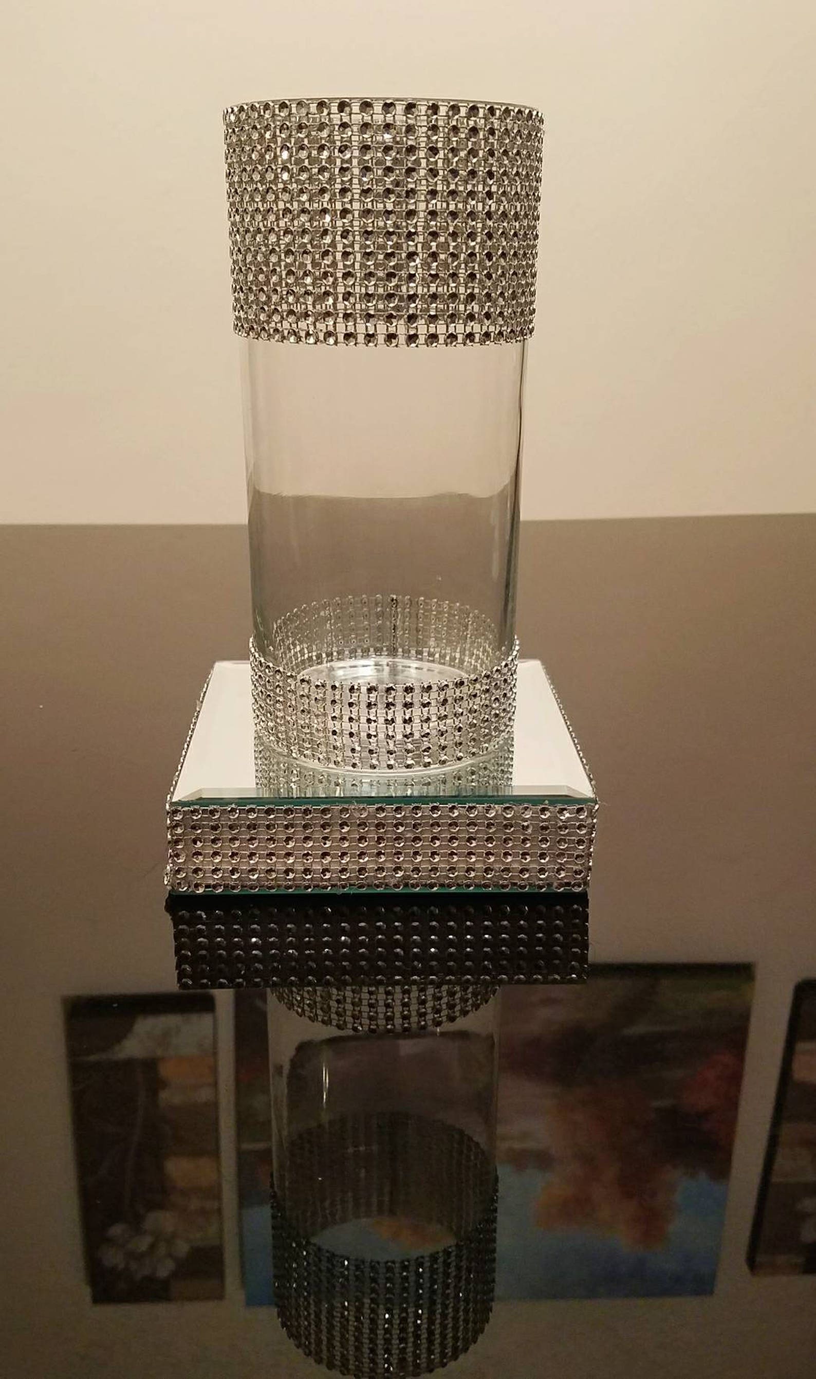 Centerpiece Riser Mirrored Cake Stand Rhinestone Risers Etsy