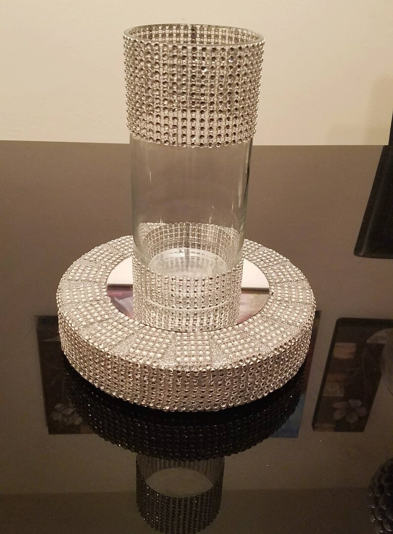 Centerpiece Riser Mirrored Cake Stand Rhinestone Risers Etsy