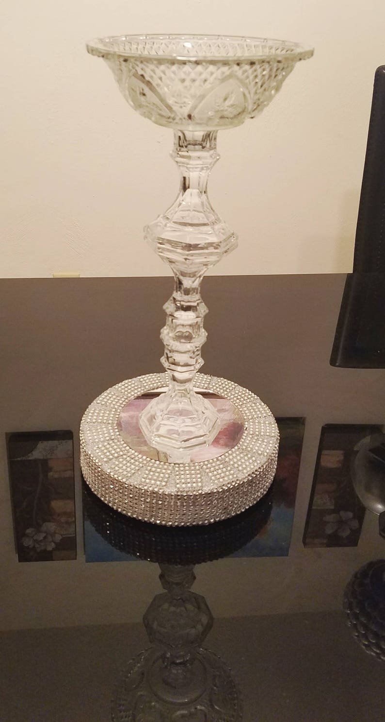 Centerpiece Riser Mirrored Cake Stand Rhinestone Risers Etsy