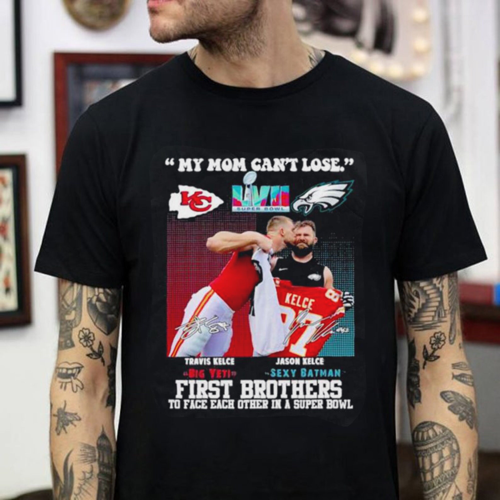 Discover Jason and Travis Kelce My Mom Cant Lose First Brothers to Face each other Shirt