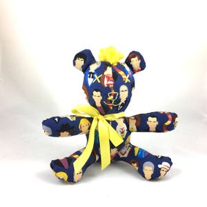 MINI DOCTORS- Dr Who Blue Bear with mohawk, nerdy Halloween gift, stuffed doctor animal, geeky gender neutral baby