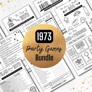 1973 Birthday PARTY GAMES | Born in 1973 52nd Birthday Game Bundle | Instant Download | Trivia Printable | BONUS Guest Book & Time Capsule