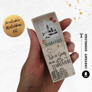 Tarjeta de viaje sorpresa a las CATARATAS DEL NIÁGRADO, anuncio sorpresa imprimible para las fiestas, tarjeta de viaje imprimible de aventura a las Cataratas del Niágara, descarga instantánea