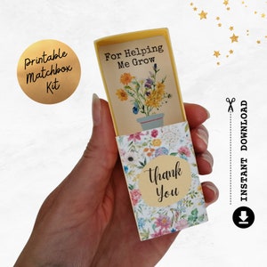 Carte Merci de m'avoir aidé à grandir, cadeau DIY pour un enseignant assistant, maman grand-mère, kit de fabrication de cartes imprimables 3D, téléchargement immédiat au format PDF