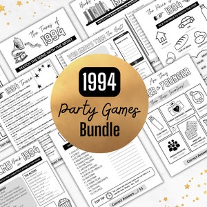 1994 Birthday PARTY GAMES | Born in 1994 31st Birthday Game Bundle | Instant Download | Trivia Printable | BONUS Guest Book & Time Capsule
