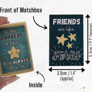 Les amis sont comme des étoiles Kit de boîte d'allumettes imprimable numérique Boîtes imprimables Carte alternative cadeau meilleur ami Kit d'artisanat Téléchargement instantané image 3
