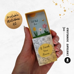 If Friends Were Flowers I'd Pick You DIY Printable Card | Matchbox Craft Kit | Best Friend Gift | Friendship Bestie Card | Instant Download