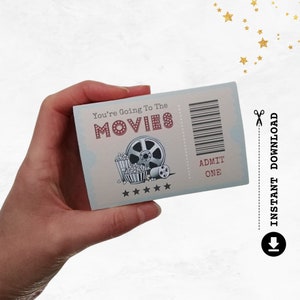 Film Geschenk Kartenhalter | DIY druckbare Box für Kinokarte | Nettes Film-Liebhaber-Geschenk | Spaß Last-Minute Überraschung Vorlage | DIGITALER DOWNLOAD