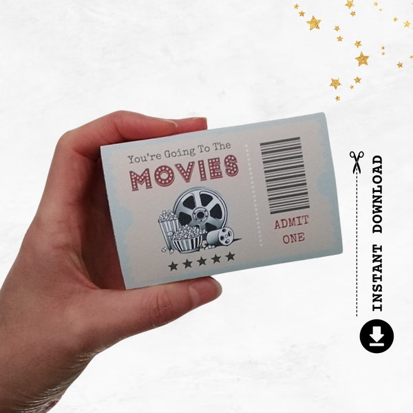 Gift Card Holder | Diy Printable Matchbox | Cinema Ticket | Gift For Movie Film Lover | Last Minute Surprise | Craft Kit | DIGITAL DOWNLOAD