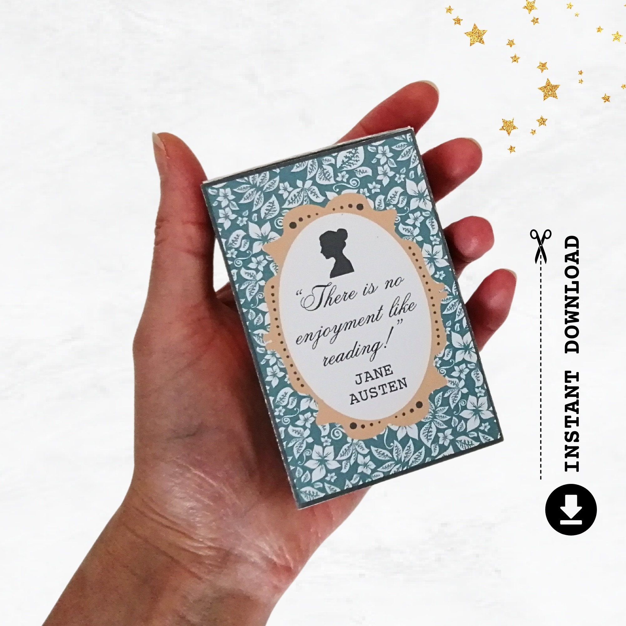 Jane Austen Book Gift Card Holder Diy Printable Kit Book Lover Cute Craft Fun Bookish Gift Idea Box Template PDF DIGITAL DOWNLOAD