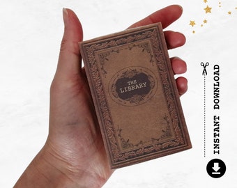 Book Gift Card Holder | Diy Gift Card Holder | PRINTABLE Matchbox | Gift Card in Matchbox | Library Book Lover Gift Box | DIGITAL DOWNLOAD