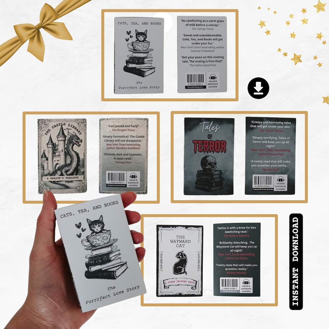 Book Gift Card Holder Bundle Diy Printable Matchbox Bookish Crafts Mini