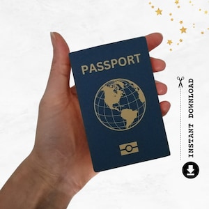 サプライズ旅行のお知らせ | DIY印刷可能なパスポートホリデーアナウンスメントカード | バケーションギフトのアイデア | 週末の冒険旅行 | PDFデジタルダウンロード
