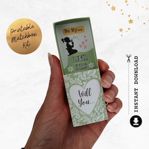 Willst du mein Blumenmädchen sein Vorschlag Kartenvorlage, druckbare Blumenmädchen Karte, süße Karte machen Kit, DIY Hochzeit Handwerk, PDF Sofort-Download