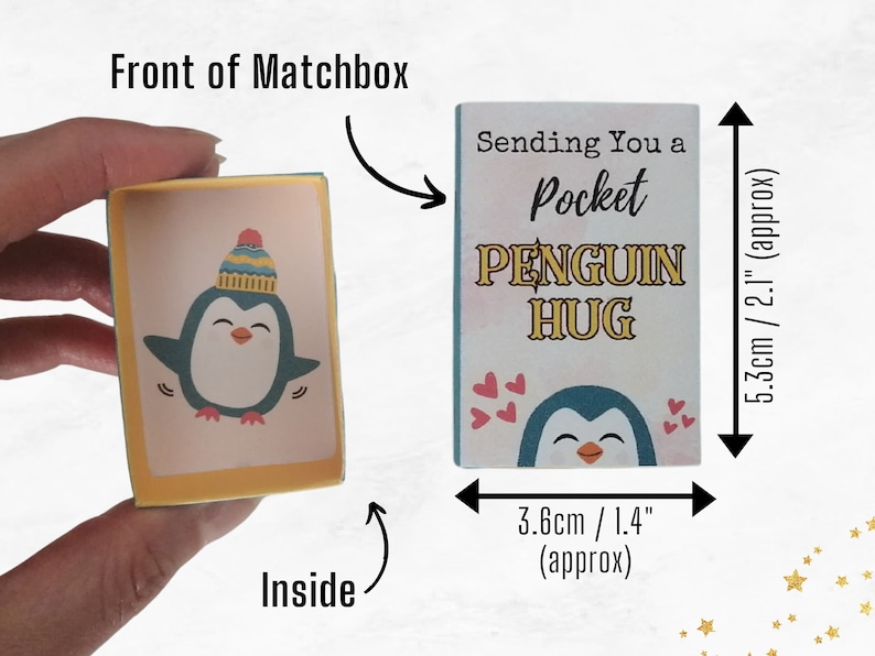 Pocket Hug Mini Pocket Hug Penguin With Positive Card For Friends, Emotional Support Gift, Bring Good Luck Gift For Birthday Wedding Anniversary Valentines