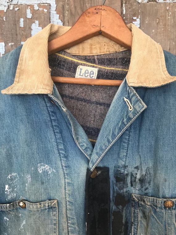Vintage Lee Workwear Denim Farmer Jkt Men's Medium
