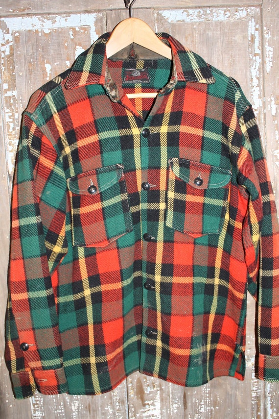 Johnson Woolen Mills Wool 60's shirt men's m
