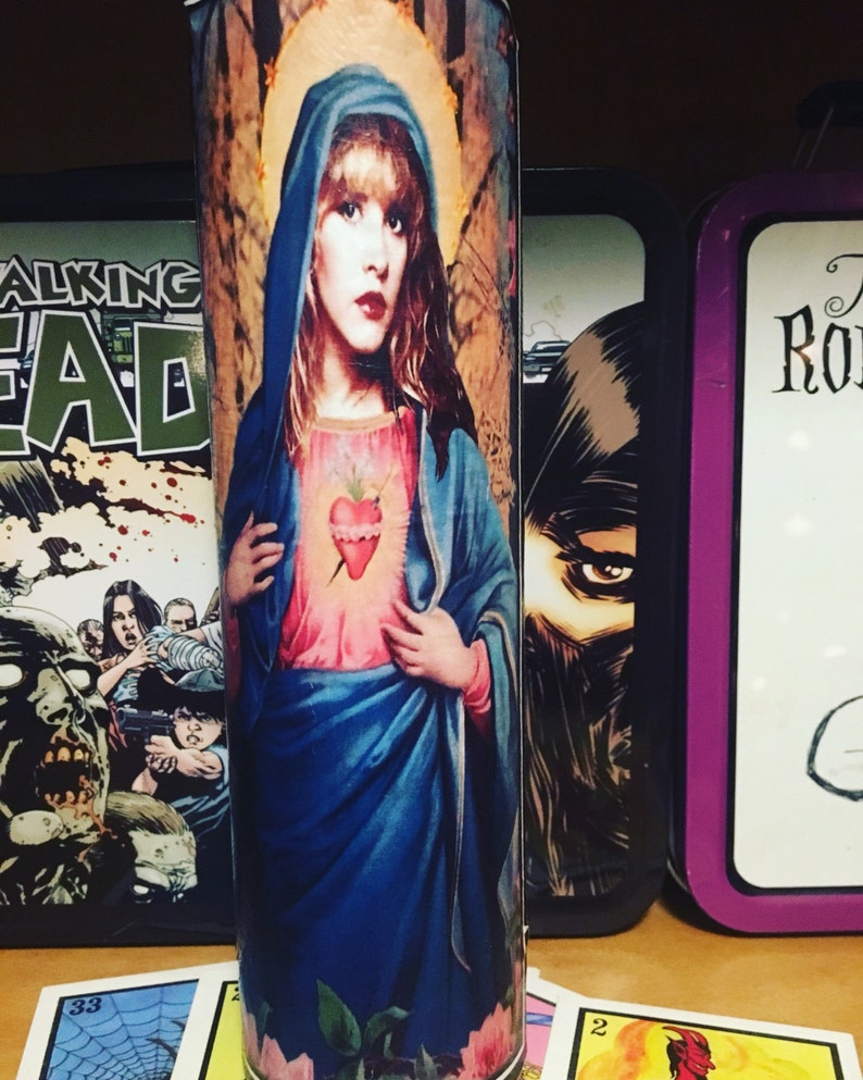 Stevie Nicks white witchprayer candle goth image 1