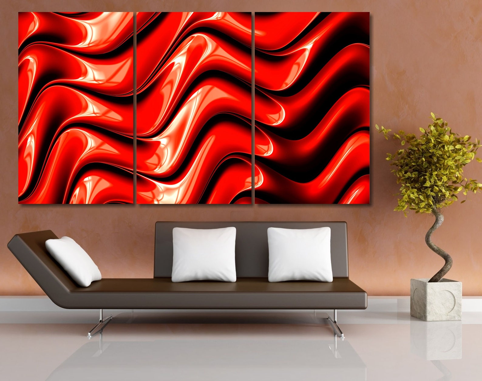 Red Abstract Canvas Print Extra Large Abstract Decor Etsy